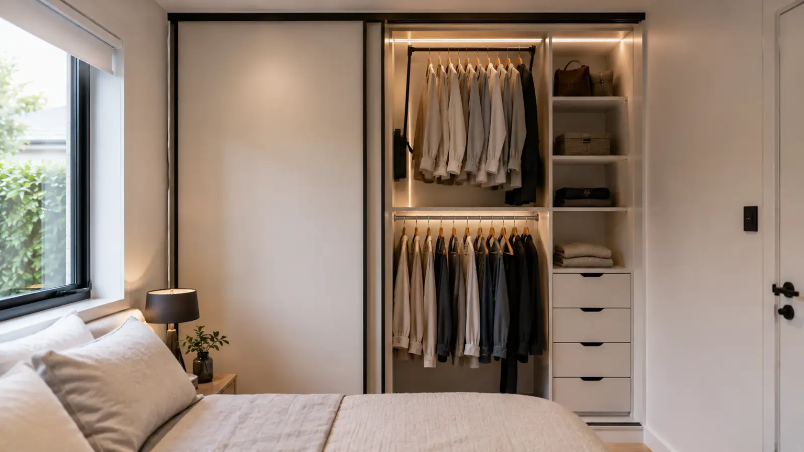 Reach-In Wardrobe Ideas for Tight Spaces
