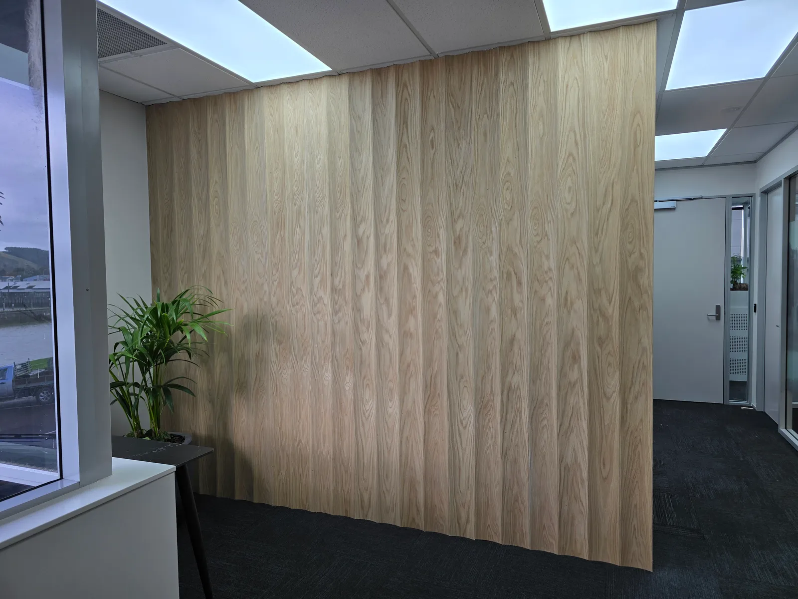 Office Timber Veneer Feature Wall