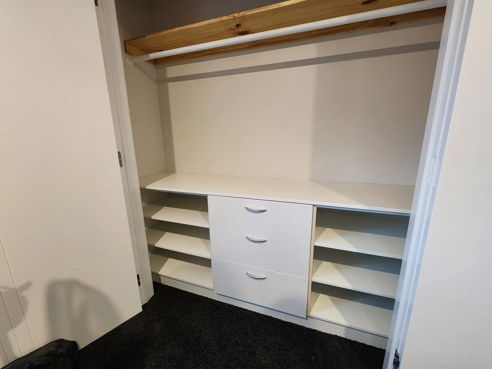 Reach-In Wardrobe with Drawers & Shelving